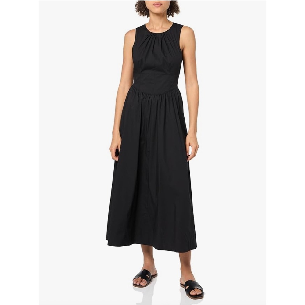 Cinq a Sept Benita Sleeveless Maxi Dress With Tie Back Casual Sundress Black, 10